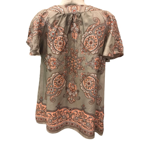 Michael Kors, Silk, flutter sleeve, paisley top - Picture 4 of 9